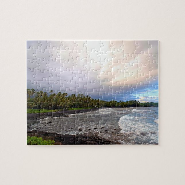 Black Sand Beach - Big Island Hawaii - 8 x 10 tum Pussel (Horisontell)