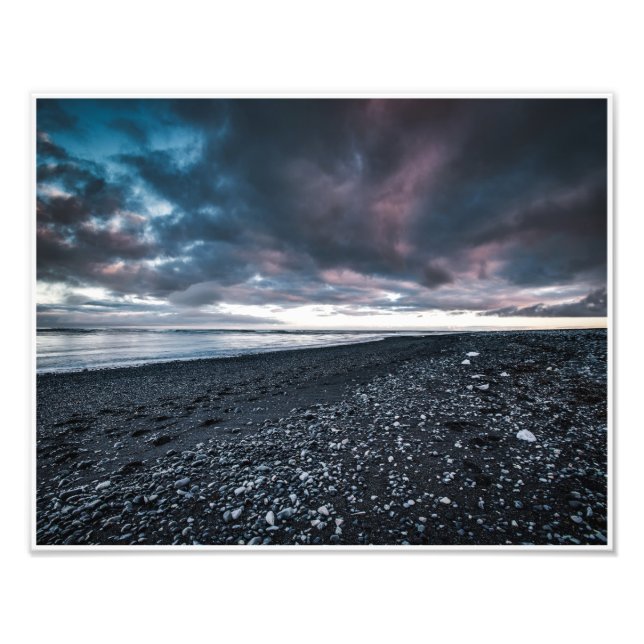 Black Sand Beach Fototryck (Framsidan)