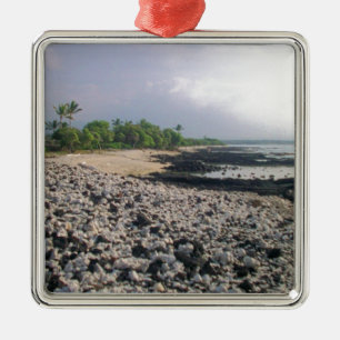 Black Sand Beach i Hawaii Julgransprydnad Metall