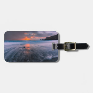 Black Sand Beach Island Island Sunset Bagagebricka