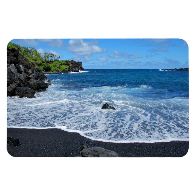 Black Sand Beach, Waianapanapa State Park, Maui Magnet (Horisontell)