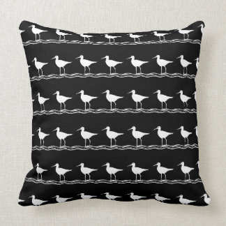 BLACK SAND PIPER White PILLOW-kusten Kudde