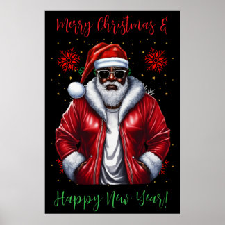 Black Santa, Big nick Energy, Naughty, Jultomten Poster