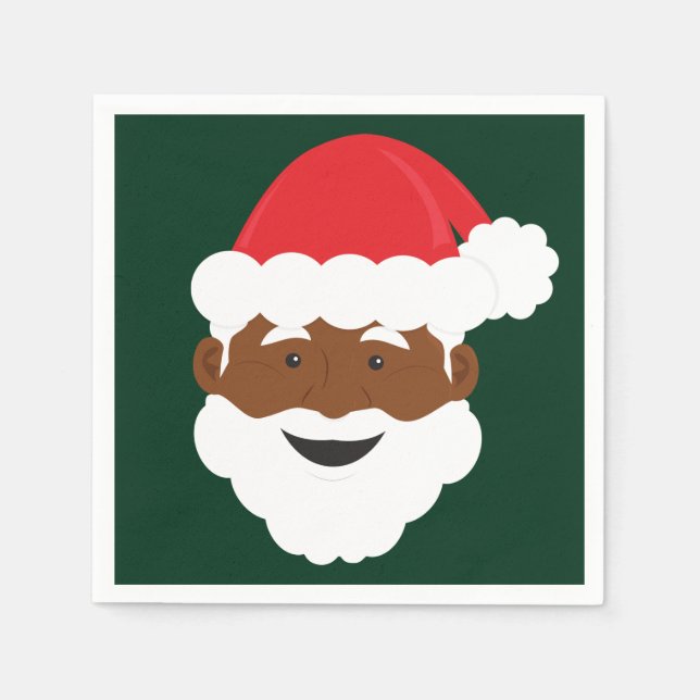 Black Santa Brown Skin-jul Pappersservett (Framsidan)