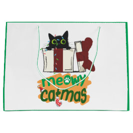 Black Santa Cat som snurrade i Julgran ljus