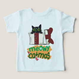 Black Santa Cat som snurrade i Julgran ljus T Shirt