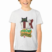 Black Santa Cat som snurrade i Julgran ljus