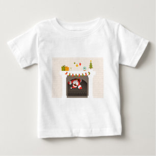 Black Santa fastnade i eldstaden Tee