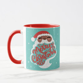 Black Santa | God jul alla | Turkos Blue Mugg