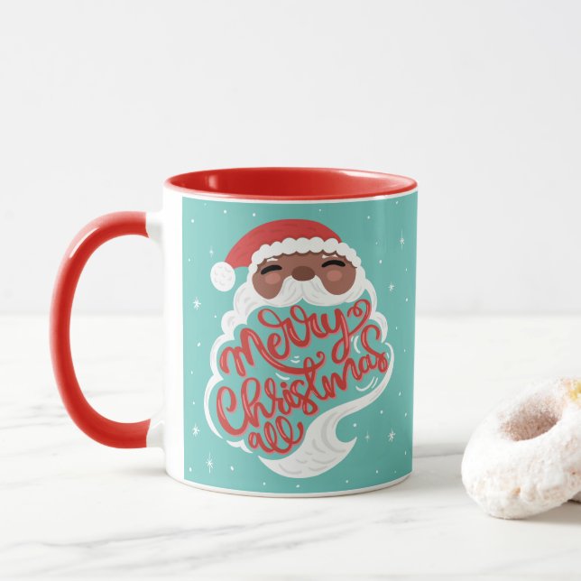 Black Santa | God jul alla | Turkos Blue Mugg (Med munk)