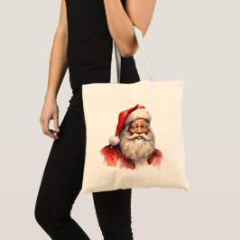 Black Santa God jul Tote Bag Tygkasse