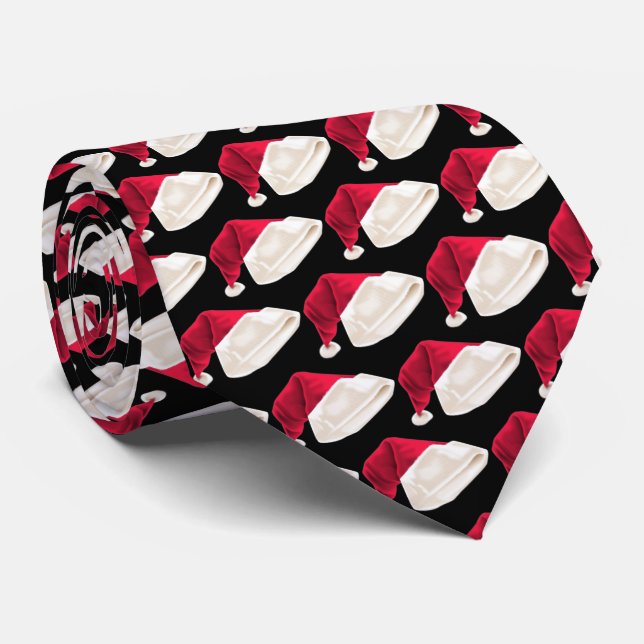 BLACK Santa hat, julelegans Neck Tie Slips (Rullad)