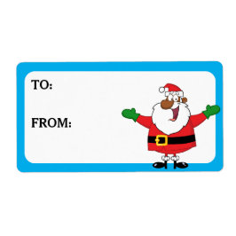 Black Santa Hugs - utskrivet presentetikett Fraktsedel