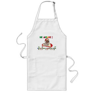 Black Santa jul Apron Långt Förkläde