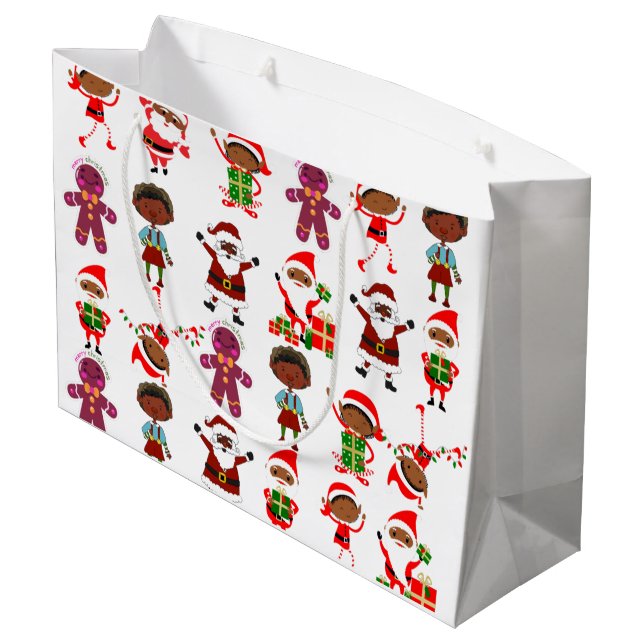 Black Santa jul Gift Bag (Baksidan Vinklad)