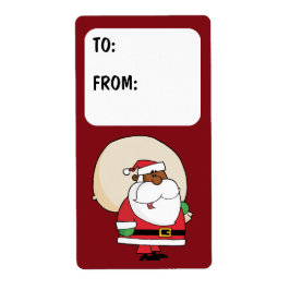 Black Santa Leksak Sack Gift-etikett Fraktsedel
