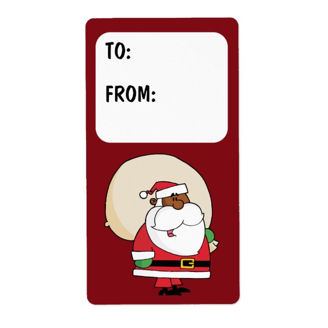 Black Santa Leksak Sack Gift-etikett Fraktsedel (Framsidan)