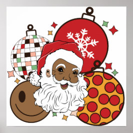 Black Santa Melanin jul African Manar Bruh Man Poster