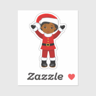 Black Santa Melanin jul Claus Manar Klistermärken