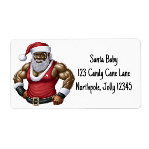 Black Santa Melanin Manar Women Kids Julafton Fraktsedel