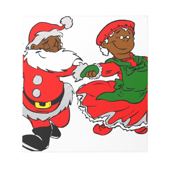 Black Santa Mrs claus Anteckningsblock (Framsida)