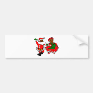 Black Santa Mrs claus Bildekal