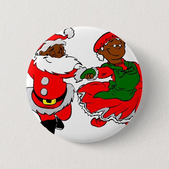 Black Santa Mrs claus Knapp (Framsida)