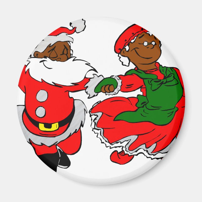 Black Santa Mrs claus Magnet (Framsidan)