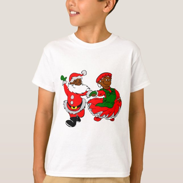 Black Santa Mrs claus Tee (Framsida)