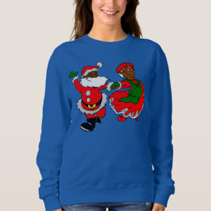 Black Santa Mrs claus Tröja