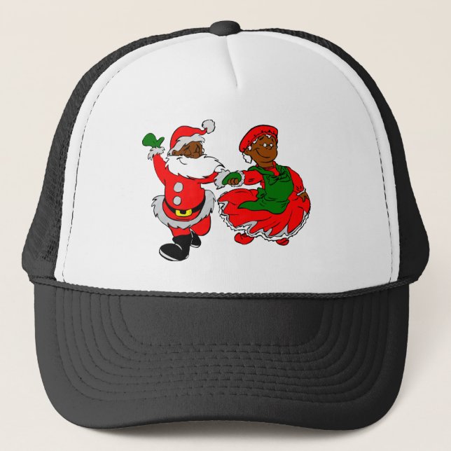 Black Santa Mrs claus Truckerkeps (Framsida)