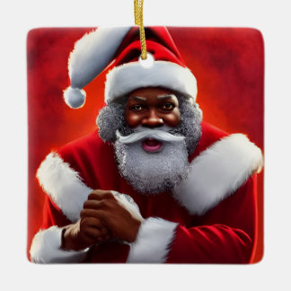 Black Santa ornament