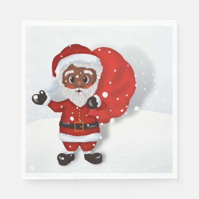 Black Santa Pappra Napkins Pappersservett (Framsidan)