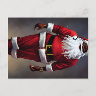 Black Santa Postcard Vykort
