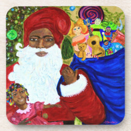 Black Santa Set of Designer Underläggs - jul Underlägg