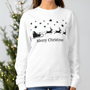 Black Santa Sleigh och Hjort & God jul Text T Shirt