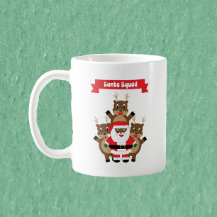 Black Santa Squad Reindeer Funny Kaffemugg