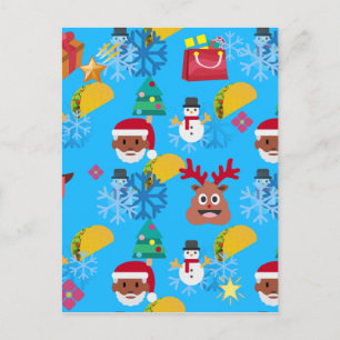 Black Santa taco christmas Helg Vykort