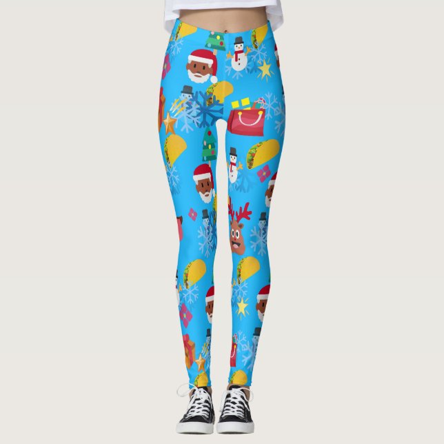 Black Santa taco christmas leggings (Framsida)