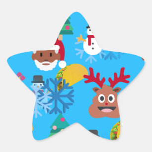 Black Santa taco christmas Stjärnformat Klistermärke