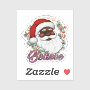 Black Santa Tro Melanin Man jul Cheer Klistermärken