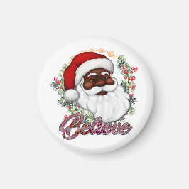 Black Santa Tro Melanin Man jul Cheer Magnet