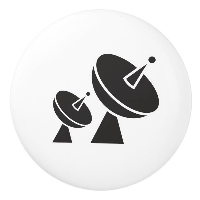 Black Satellite Dish Ceramic Knob Knopp (Framsidan)