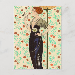 Black Satin och Ro av George Barbier Vykort