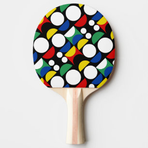 Black Scandinavian Bauhaus Mid-Century Mönster Pingisracket