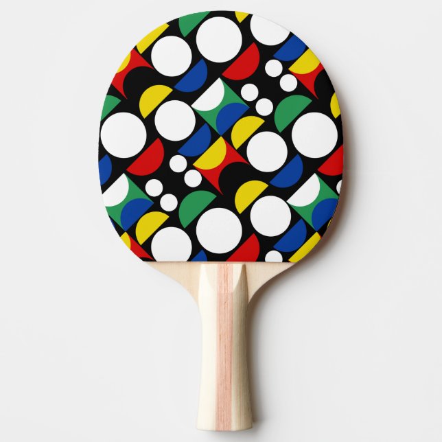 Black Scandinavian Bauhaus Mid-Century Mönster Pingisracket (Framsidan)
