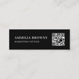 Black Scannable QR | Minimal Modern Contact Design Mini Visitkort