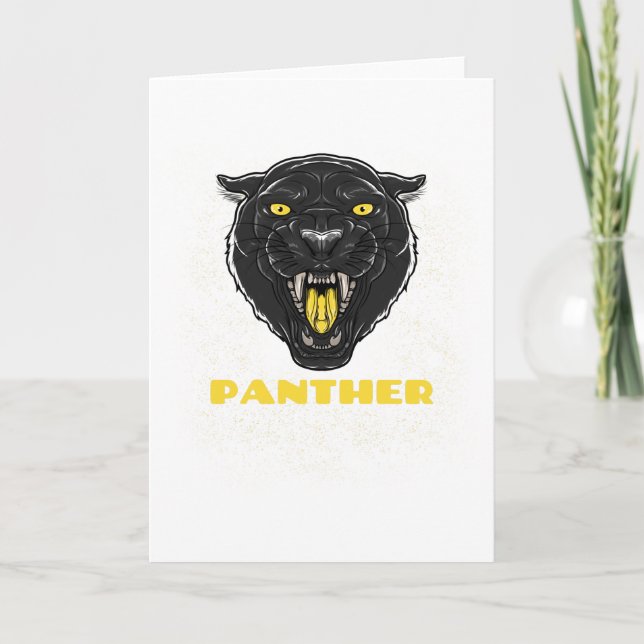 Black Scary Panther Kort (Framsida)