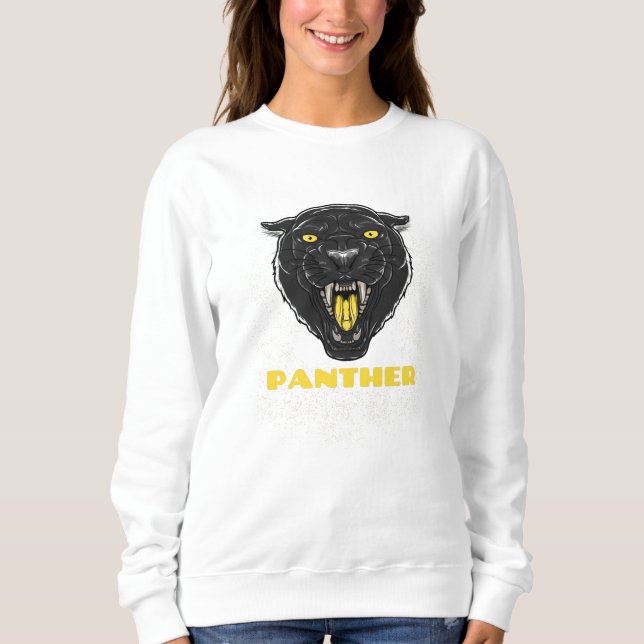Black Scary Panther T Shirt (Framsida)