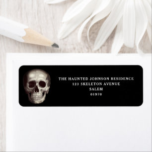 Black Scary Skull Halloween-Returadress Returadress Etikett